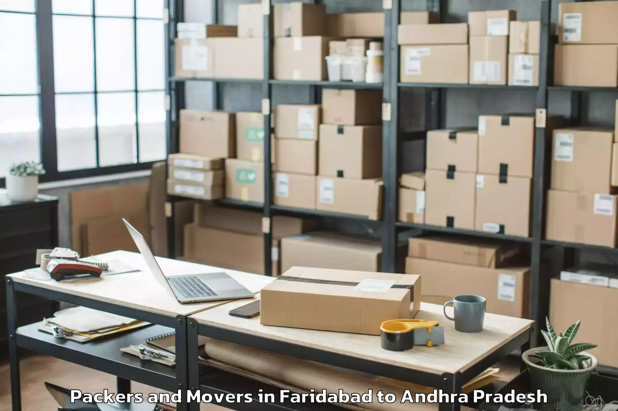 Easy Faridabad to Kanuru Packers And Movers Booking